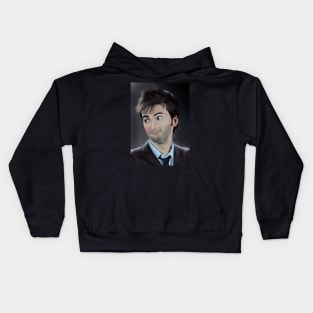 Tenth doctor portrait Kids Hoodie